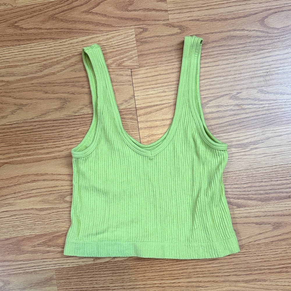Out from Under Drew Lime Green Ribbed Tank Top